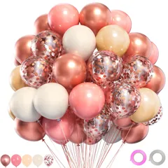 【在庫処分】文化祭 運動会 店舗装飾 デコレーション 飾り 飾り お祝い バルーンブーケ イベント イベント 記念日 結婚式 開店 卒業 お祭り バースデーパーティー メタリック風船 紙吹雪風船 ラテックス風船 飾り付け 誕生日 豪華セット ゴム風船 ローズゴ