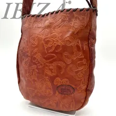 【B4817】 IBIZA イビサ ショルダーバッグ オールレザー ブラウン 肩掛け 星座 エンボス加工 ステッチ レディース レザータグ