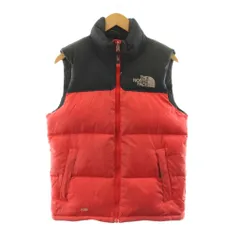 ザノースフェイス THE NORTH FACE NUPTSE 700FIL DOWN VEST ヌプシ ダウンベスト ジップアップ ナイロン XS 赤 レッド 黒 ブラック NFD01A52 /KU