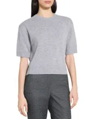 セオリー レディース アウター ニット・セーター クロップド Theory Cashmere Cropped Short Sleeve Sweater Husky