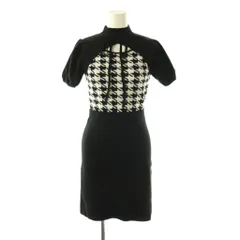 ダーリッチ Darich 23AW チェックリボンニットミニワンピース 半袖 Free-L ブラック /HK ■OS
