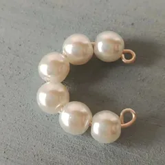 NO344　ホワイトパールイヤーカフ 6mm
