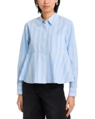 スリーワンフィリップリム レディース トップス シャツ 31 Phillip Lim Striped Long Sleeve Shirt Airy Blue ブルーのサムネイル