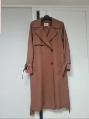 (1 2回着用) ROEM オーバーサイズ トレンチコート 季節の変わり目 ジャケット - ブラウン