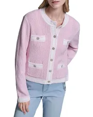 カール ラガーフェルド レディース アウター カーディガン KARLAGERFELD PARIS Marled Cardigan Ballet Slipperのサムネイル