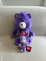 新品) ケアベア 紫 ぬいぐるみ+キーホルダー セット