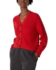 ホイッスルズ レディース アウター カーディガン Vネック プチ Whistles Petites V Neck Cardigan Red レッド