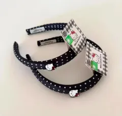 (予約配送) 正規品 Sanrio ハローキティ ブラック ドット カチューシャ ヘアバンド