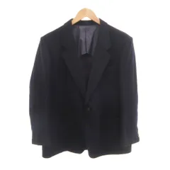 ランバン LANVIN ビンテージ 美品 テーラードジャケット シングル 背抜き ウール 紺 ネイビー /SJ ■ECG003