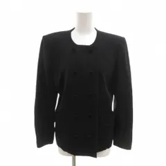 イヴサンローラン YVES SAINT LAURENT ノーカラージャケット ダブル ウール M 黒 ブラック /SJ ■ECG003のサムネイル