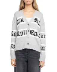 ザディグ エ ヴォルテール レディース アウター カーディガン Vネック ウール Zadig Voltaire Mirkaz WoolBlend V Neck Cardigan Light Greyのサムネイル