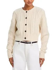 フレーム レディース アウター カーディガン セーター ニット FRAME The Cable Knit Cashmere Cardigan Sweater Cream クリーム