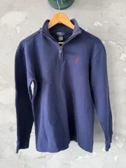 ポロラルフローレン ネイビー ハーフジップアップ スウェット XL