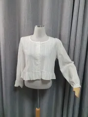 ぺプラム 白 ブラウス