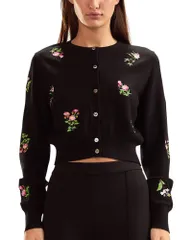 シンシアローレイ レディース アウター カーディガン Cynthia Rowley Forget Me Not Cardigan Black Multi ブラックのサムネイル