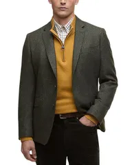 バブアー レディース アウター ジャケット・ブルゾン スリムフィット ブレザー Barbour Godfrey Moons Shetland Slim Fit Blazer Olive オリーブ