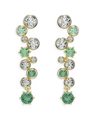 スワロフスキー レディース アクセサリー ピアス・イヤリング Swarovski Constella White Green Crystal Linear Drop Earrings GreenGold グリーン