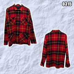 M Tommy Hilfiger トミーヒルフィガー レッド CHECK アウトポケット オーバーサイズ 冬 コットン シャツ