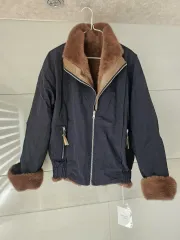 ファー トリミング ブラック ブルゾン