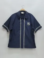 MLB ニューヨーク・ヤンキース ナイロン シェル ベースボール ジップアップ ジャケット / メンズ 105 ネイビー