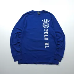 ポロ ラルフローレン ビックロゴ デザインテープ ロングスリーブ Tシャツ (95)