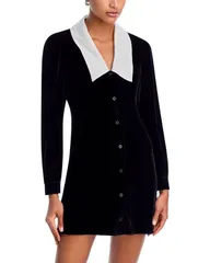 フレーム レディース トップス ワンピース ベルベット FRAME Velvet Sailor Dress Black ブラック