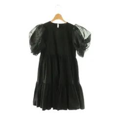 エイミーイストワール eimy istoire シアースリーブティアードミニワンピース 半袖 F ブラック /HK ■OS