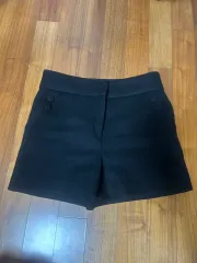 ブラック ウール ハーフパンツ