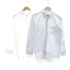 スーツセレクト SUIT SELECT 長袖シャツ 2点セット まとめ ワイシャツ 形態安定 L 白 ホワイト 青 ブルー /UO