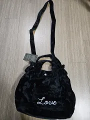ブラック Love ツアーベルベット トートバッグ ショルダーバッグ