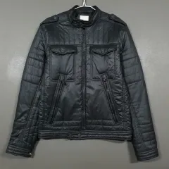 S) ディーゼル ユーティリティ ポケット ジッパー デザインテープ ライダー 軽量 ダウン ジャケット オリーブ