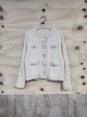 177) ケーブル編みニットカーディガン