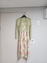 花柄ロングONE PIECE + カーディガン セット