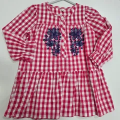日本 80 チェック ギンガム 刺繍 ONE PIECE (新品)
