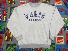 80s PARIS プリントスウェット 短丈 ラグラン vintage ホワイト - メルカリ