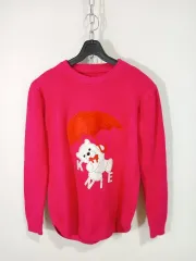 ピンクのクマの刺繍ニット 95