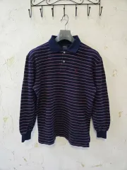 (送料無料)POLO RALPH LAUREN ポロラルフローレン ストライプ 長袖 カラーTシャツ M