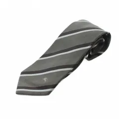 バーバリーブラックレーベル BURBERRY BLACK LABEL ネクタイ レギュラータイ ストライプ柄 グレー シルク ■AD /RI ■OS