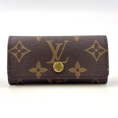 LOUIS VUITTON ミュルティクレ4 モノグラム モノグラム RFID対応 PVC ブラウン キーケース ゴールド M62631 