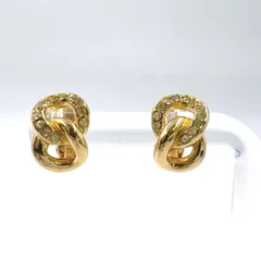 Christian Dior GP×ラインストーン ゴールド イヤリング・ピアス ゴールド
