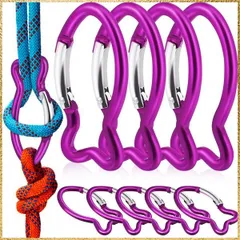 ☆彡送料無料でお届け☆彡 Toddmomy カラビナ 10個セット 魚型 アルミ合金 スプリングフック キーホルダー アウトドア キャンプ 釣り フィッシング 小物掛け バッグチャーム (パープル)
