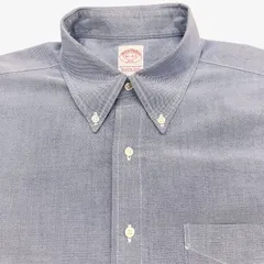 【16 1/2-34/35】Brooks Brothers（ブルックスブラザーズ）346 ポロカラーBD（ボタンダウン）シャツ ブルー / Supima Cotton 100% Oxford（肉厚）ポケット付 メンズXL相当