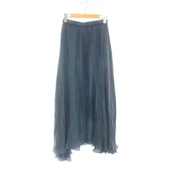 メドモワゼル パリ MES DEMOISELLES PARIS SKIRT ASHTON ギャザースカート フレアスカート ロング マキシ丈 イレギュラーヘム 36 深緑 ダークグリーン /ES ■OS