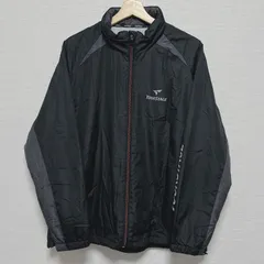 (^w^)b TOURSTAGE ツアーステージ ジャンパー ブルゾン ウィンドブレーカー フルジップアップ ラグランスリーブ スタンドカラー ポリエステル100% 黒 クロ ブラック ダークグレー 濃いグレー 赤茶色 メンズ サイズ L OM11421HGのサムネイル