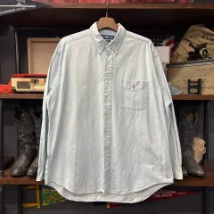 90s ポロラルフローレン オーバーサイズシャツライン ライトウェイト シャンブレーシャツ N1008