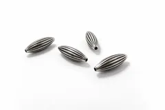 ナバホパールビーズ コルゲート メロン型 燻し無し バレル型 なつめ型 樽型 シルバー925 インディアンジュエリー １粒入り, INCA,corgate-melon