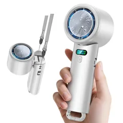 携帯扇風機 超高速暴風 【-25℃瞬間冷却・10000mAh大容量】 ハンディファン 冷却プレート付き 100段階風力調節 手持ち/首掛け/卓上/吊り下げ4way 7枚羽根 強力 USB充電式 手持ち扇風機 24時間持続 90°角度調整 ネックストラ 送料無料