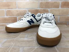 【中古】 New Balance ニューバランス スニーカー NM574VRU ホワイト×ネイビー US10 111450590