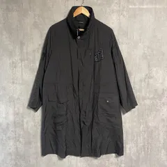 VALENZA SPORTS バレンザスポーツ ラインストーン ロゴ ロングコート 40 黒 ブラック スワロフスキー ステンカラーコート アウター ジャンパー ブルゾン ミセス 11号 L 撥水 ナイロン風 アーカイブ ヴィンテージ 希少 華やか