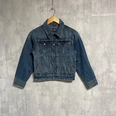 00s OLD GAP KIDS ギャップ キッズ デニムジャケット 140 06年製 アーカイブ 背面ロゴ 刺繍 Gジャン紺インディゴ アウター ジャンパーブルゾン 子供服 130 150 男の子 女の子  希少 平成 Y2K レディース ユニセックス